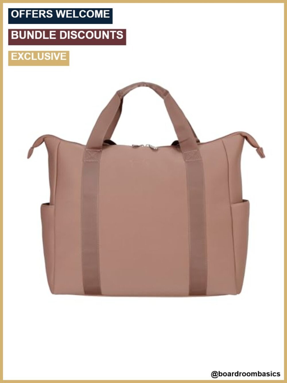 Neoprene Travel Tote with Zipper Shoulder Carry On Work Bag
